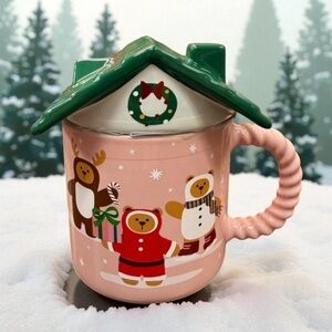 Holiday Mug with Green Roof Lid(Starbucks 2025 collection)